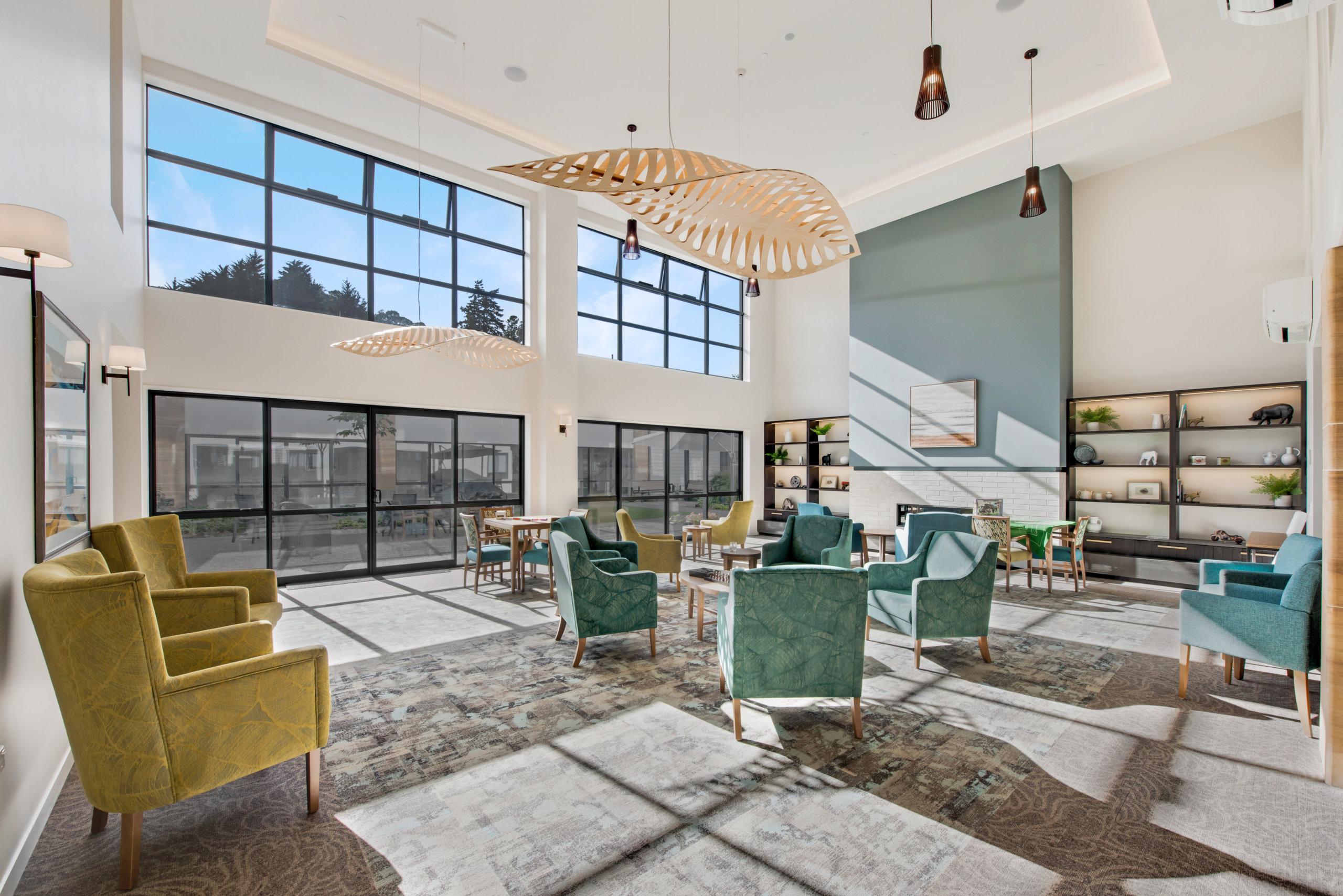 Large lounge area at Green Gables retirement village.