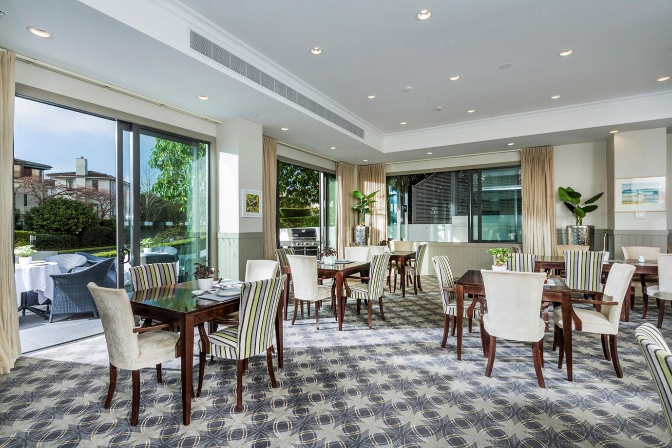 Dining area inside retirement village