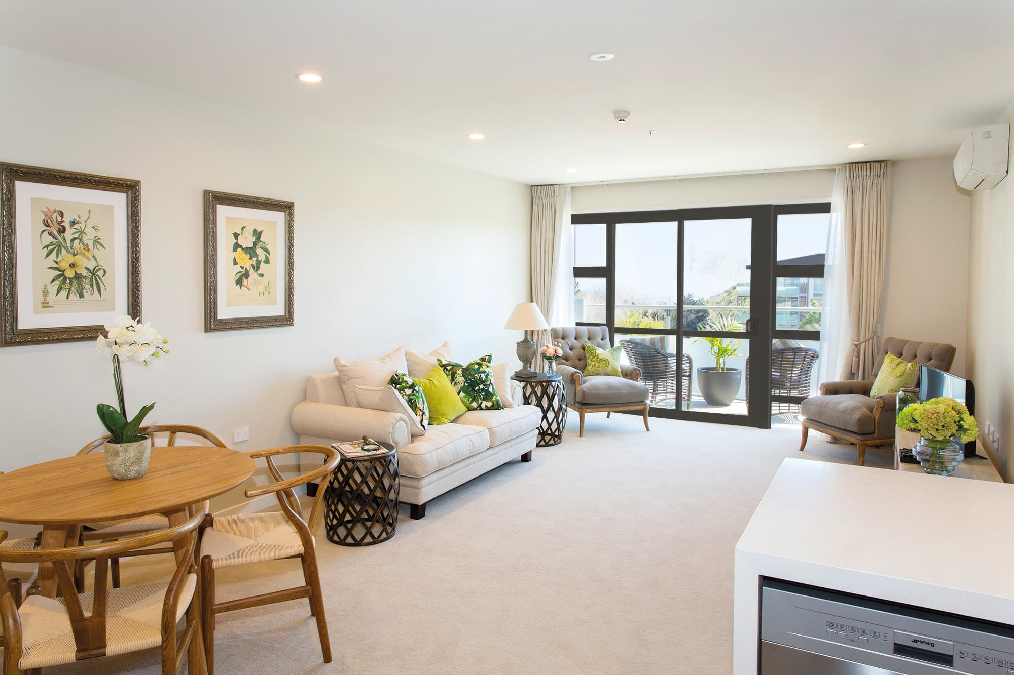 Retirement village apartment living area