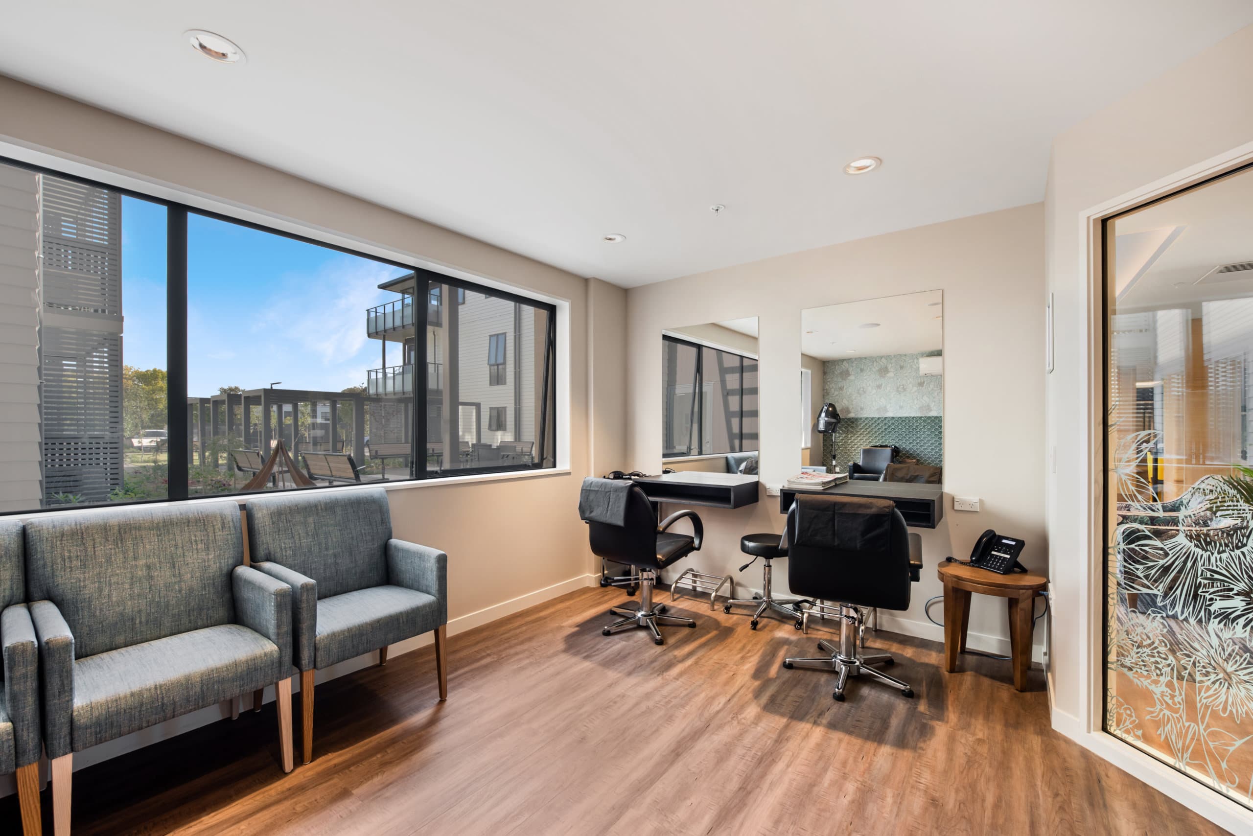 Hair salon at Green Gables retirement village.